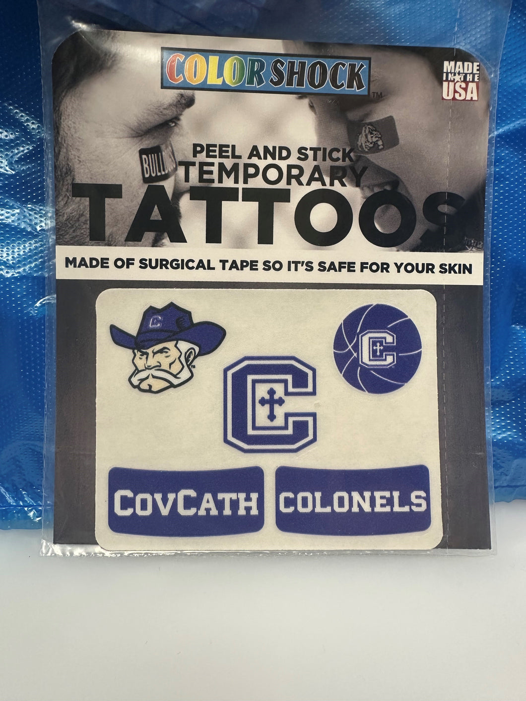 Colonel Basketball Temporary Tattoo Sheet
