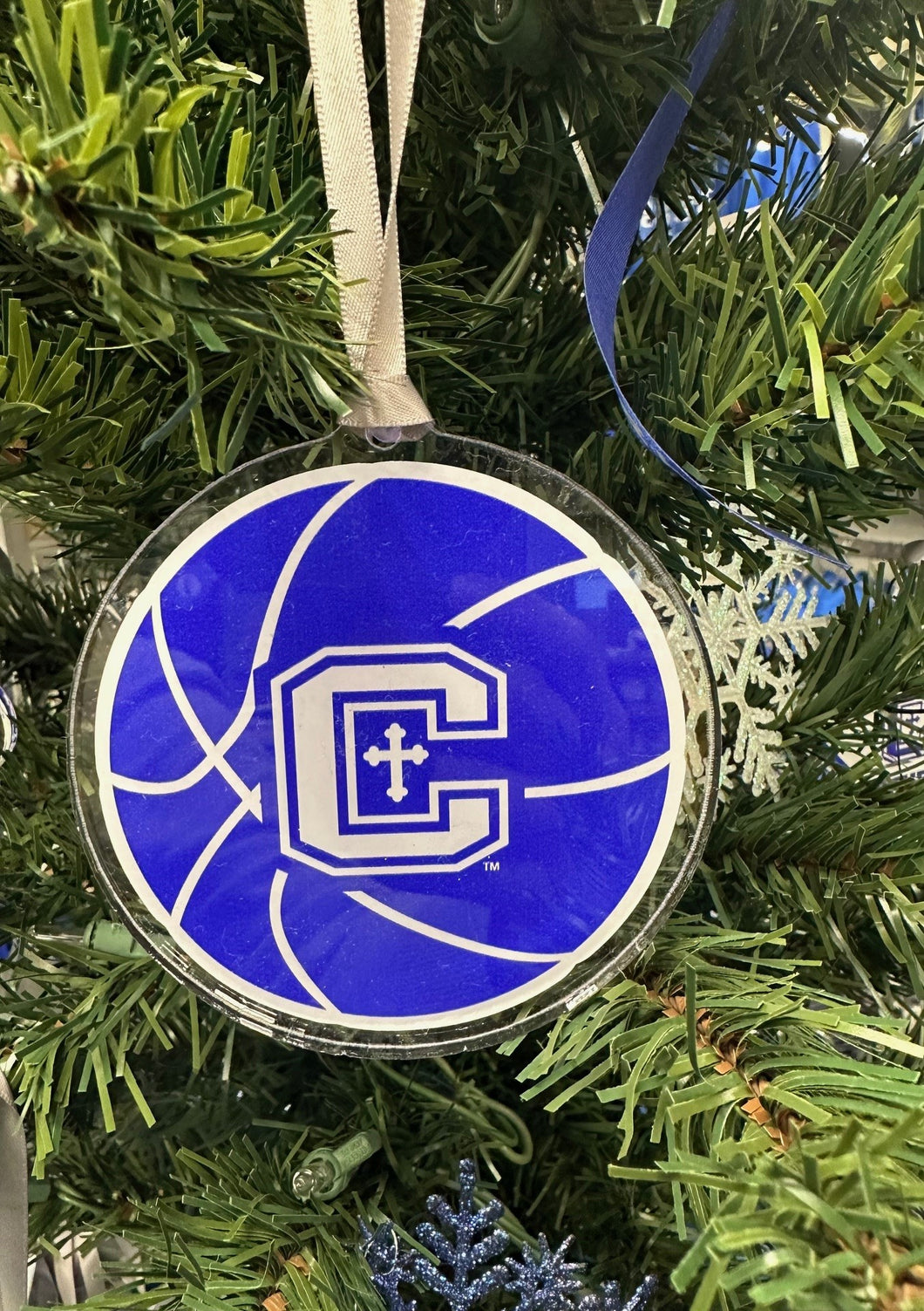 Blue Basketball Ornament