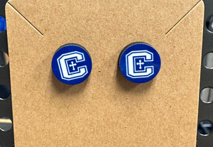 Small Circle Logo Stud Earrings