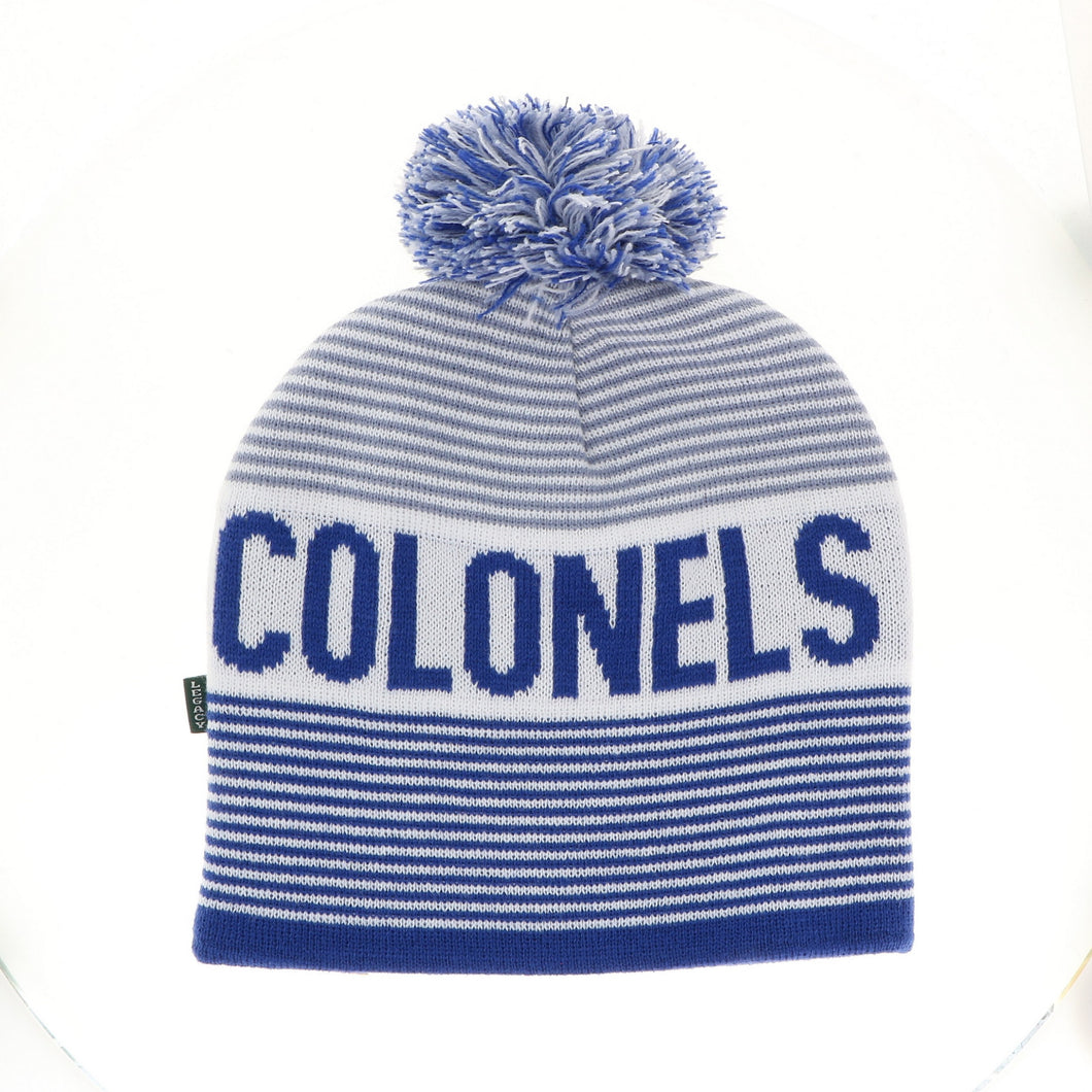 Colonels Striped Knit Hat with Pom