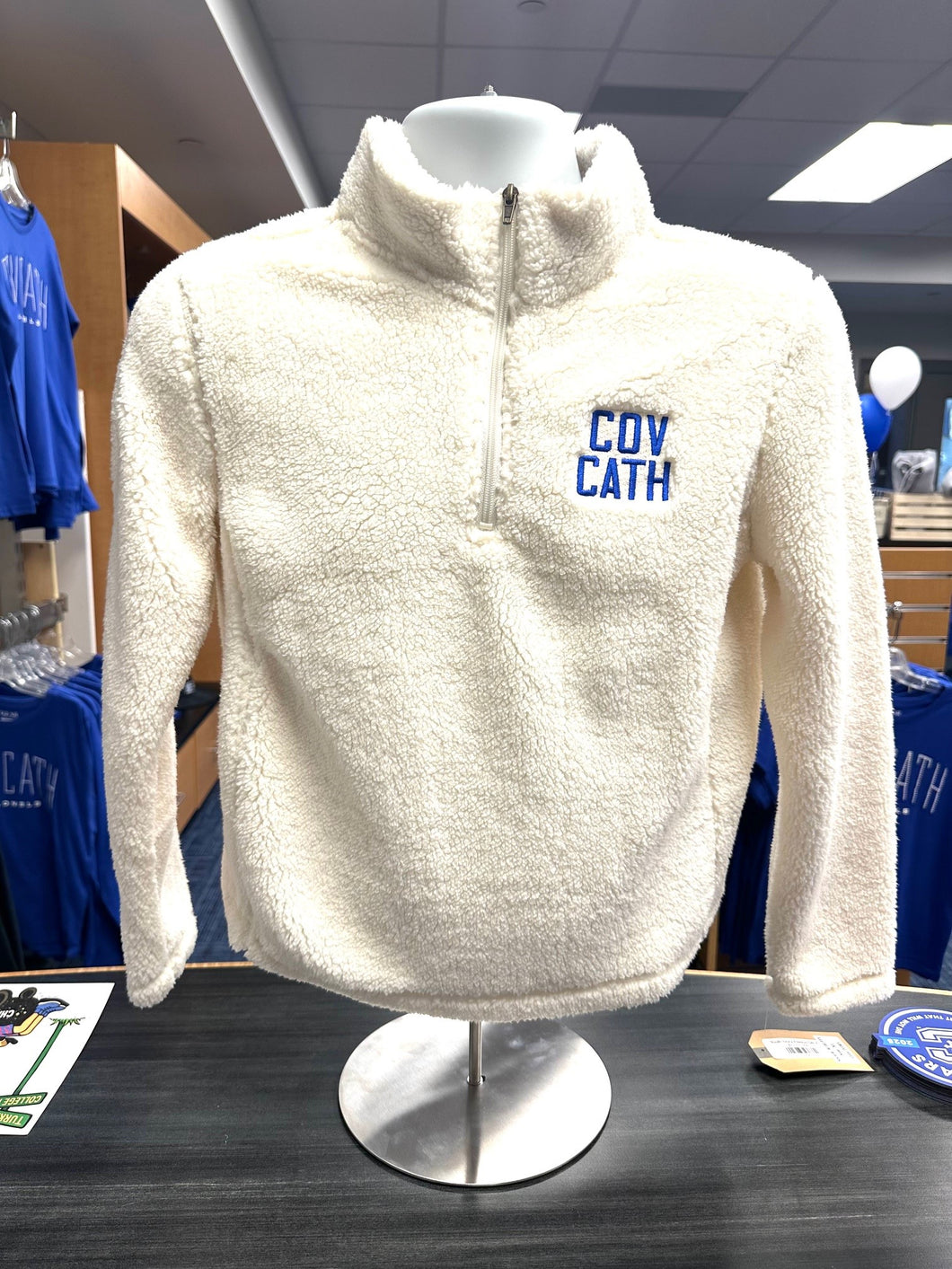 Youth Ivory Fleece Qtr Zip