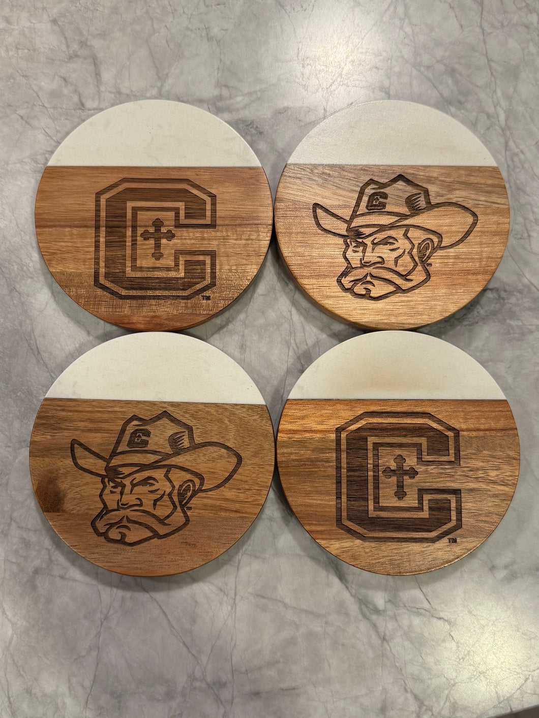 wood and Marble Coaster